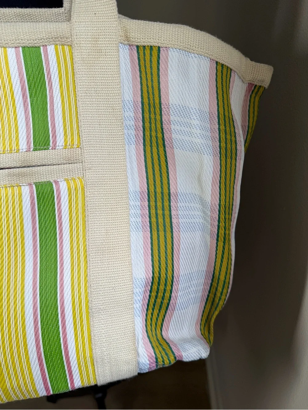 Isabel Marant Darwen Striped Large Tote Bag Multicolor Embroidered Logo
